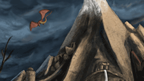 The Lonely Mountain digital painting. Sample art for TheHobbitDesignContes.com
